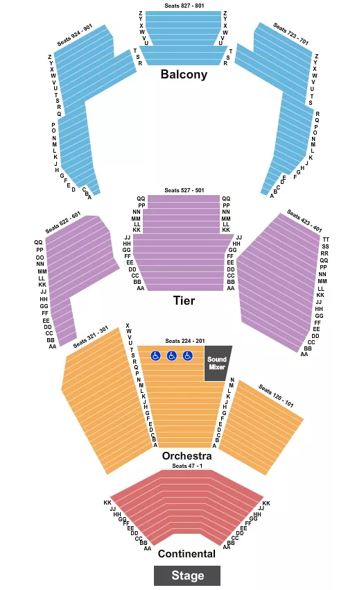 BJCC Concert Hall Seating Chart